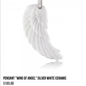 Angle Wing, Ceramic white , Rh Plated Silver $135